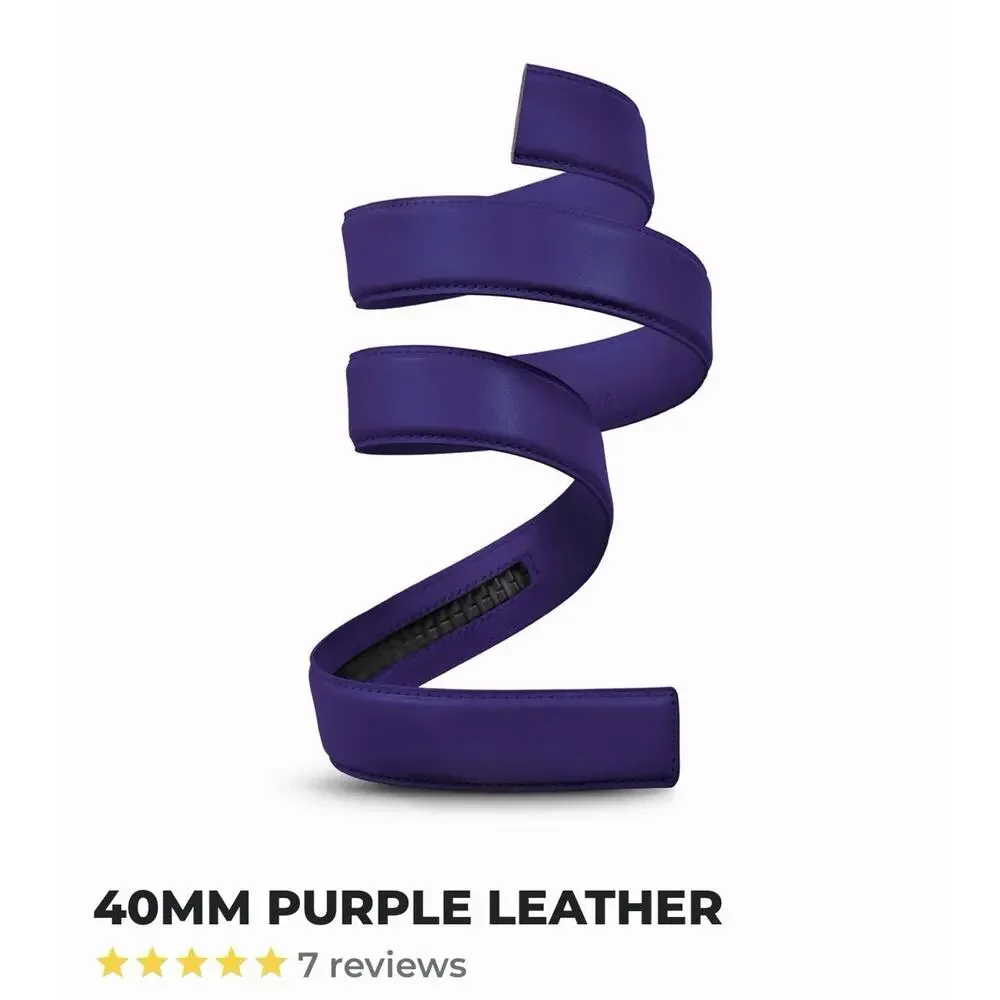 NEW Clemson Tigers Mission Leather Belt •Men L• Metal Buckle Leather Purple $89